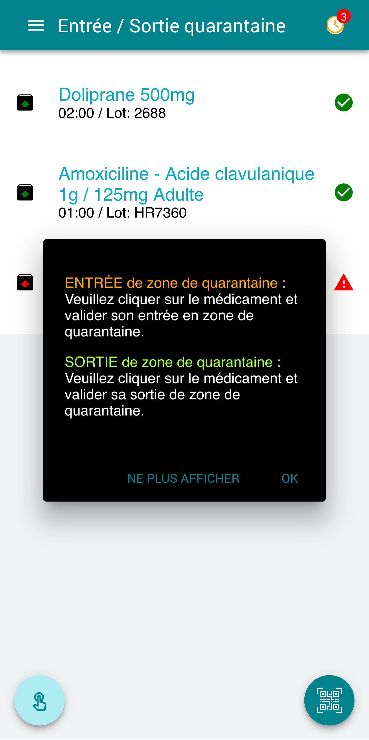 Quarantining a medicine pack